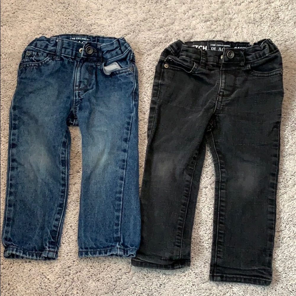 Two pairs of boys size 2T skinny jeans